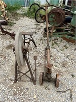 Antique Jack & grinding wheel