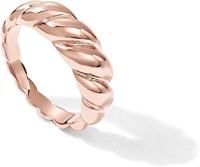 14k Gold-pl. Croissant Style Twisted Domed Ring