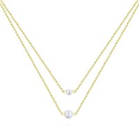 18k Gold-pl Two Layered Freshwater Pearl Necklace