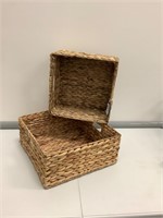 $40 Brown square wicker basket  set