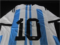 LIONEL LEO MESSI SIGNED SOCCER JERSEY AUD COA