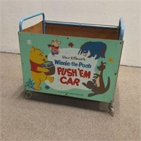 Vintage Winnie the Pooh "push'em car" Toy Box