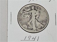 1941 Silver Walking Liberty Half Dollar Coin