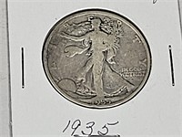 1935 Silver Walking Liberty Half Dollar Coin