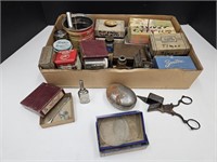 Vintage Tins, Oiler, Candle Snipper, Receipt Hold