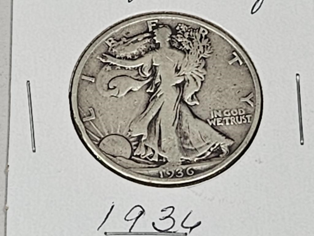 1936 Silver Walking LibertyHalf Dollar Coins