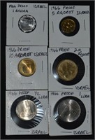 6 pcs 1966 Isreal Proof Coins