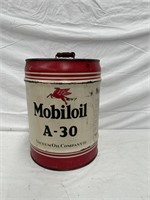 Mobiloil A -30 4 gallon oil drum