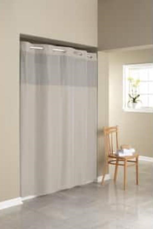 Simply Solid Stone Microfiber Shower Curtain