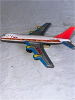 Vintage S2 Japan TWA Boeing 747 Jumbo Jet Tin Toy