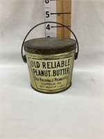 Old Reliable Peanut Butter Tin Pail, 3 1/4”T