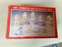 Porcelain Nativity Set, NEW in BOX