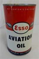 ESSO AVIATION 80 QT. OIL CAN - IMPERIAL OIL CO.