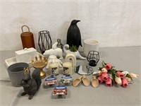 Assorted Decorations, Candles & Candle Holders