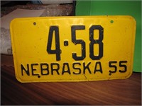 1955 Nebraska License Plate 4-58