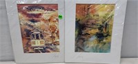 2-WATERCOLOR PRINTS BY FANG QI & YUE LI