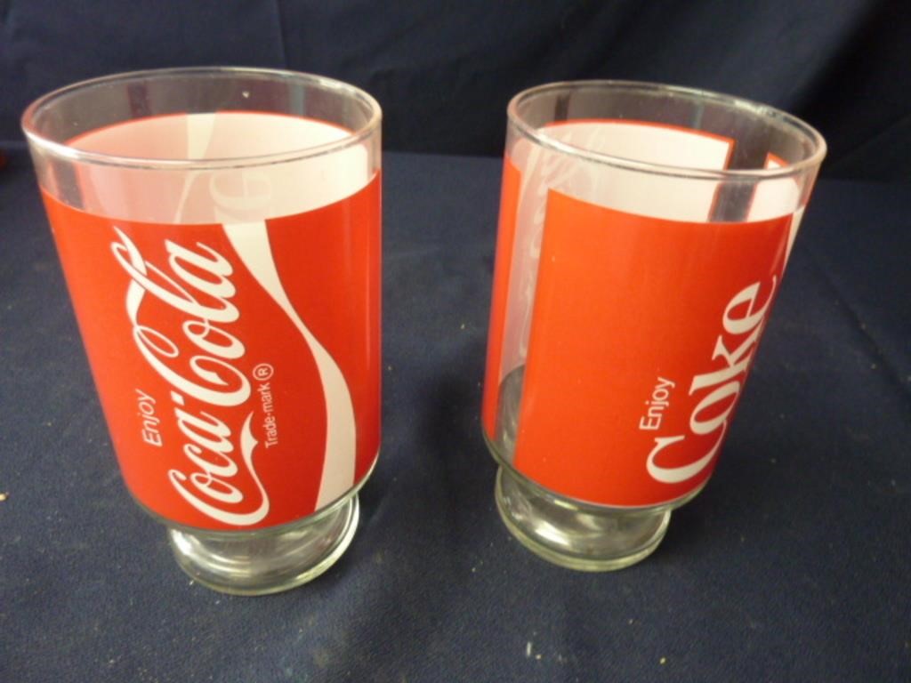 2 LARGE COCA-COLA GLASSES