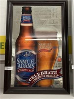 Samuel Adams mirror beer sign, 20" x 30"