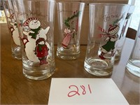 6- HOLLY HOBBIE CHRISTMAS GLASSES