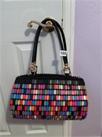 BRIGHT UNIQUE BEADED MULTI-COLOR ACCENTS LEATHER