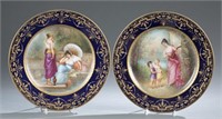 2 Royal Vienna style cabinet plates.