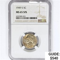 1949-S Jefferson Nickel NGC MS65 5FS