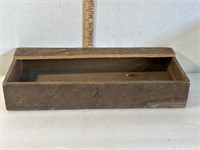 Antique wood box, missing part of the lid