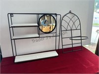 Shelf with Mirror & Pot/Vase Holder
