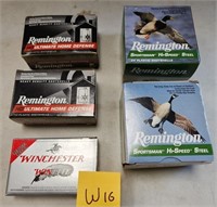 W - 5 BOXES REMINGTON & WINCHESTER AMMUNITION (W16