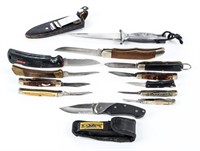 Knife Misc. 11 Folders & 1 Fixed Blade