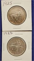 Two 1925 Stone Mountain Half Dollars