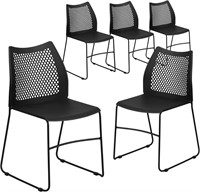 Flash Furniture 5 Pack Black Stack Chairs
