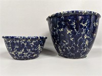 Bennington Pottery Blue Agate Planter & Bowl