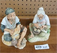 Vintage napcoware Asian couple statues