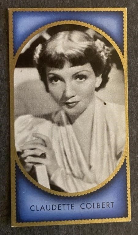 CLAUDETTE COLBERT: Antique Tobacco Card (1936)