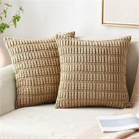 MIULEE Corduroy Pillow Covers 18x18  2Pk