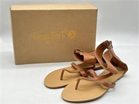 New Sunny Feet Back Zip Sandals Size 6.5