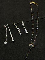 Vintage Lot of Necklace & Aurora-borealis Earrings