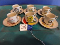 6 Mini Teacup and Saucer Sets