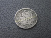 Nickel 1865 Three Cent Piece
