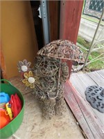 LAWN  DECOR LIGHTUP, CAT WITH UMBRELLA & FLOWER