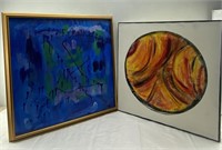 26x26in signed framed oil paintings