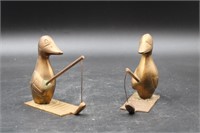4.5'' BRASS FISHING DUCK BOOKENDS
