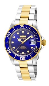 Invicta Men's Pro Diver Blue Dial Gold Tone Watch
