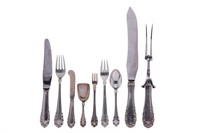 43 PCS GEORG JENSEN SILVER FLATWARE SET, 1386g