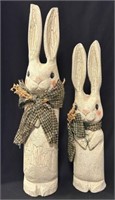 Decorative Rabbit Set Unmarked 22" & 18" tall