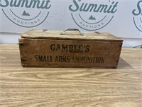 Vintage wood Gambler’s Small arms Ammo box