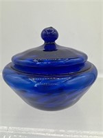 Vintage Cobalt blue glass jar