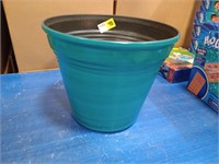 12 inch plastic flower pot teal