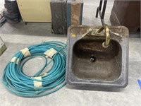 Vintage sink and air hose